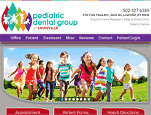 Tablet Screenshot of pediatricdentalgrouplouisville.com